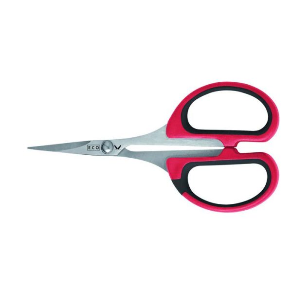 TIJERA ECO HOBBY BORDAR 11CM P.CURVA MANGO ROJ/NEG